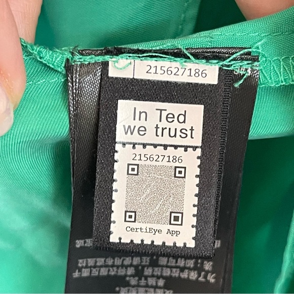 Ted Baker Taluna Green Mini Dress Smock Panel Ted Size 1/ US - Picture 6 of 8